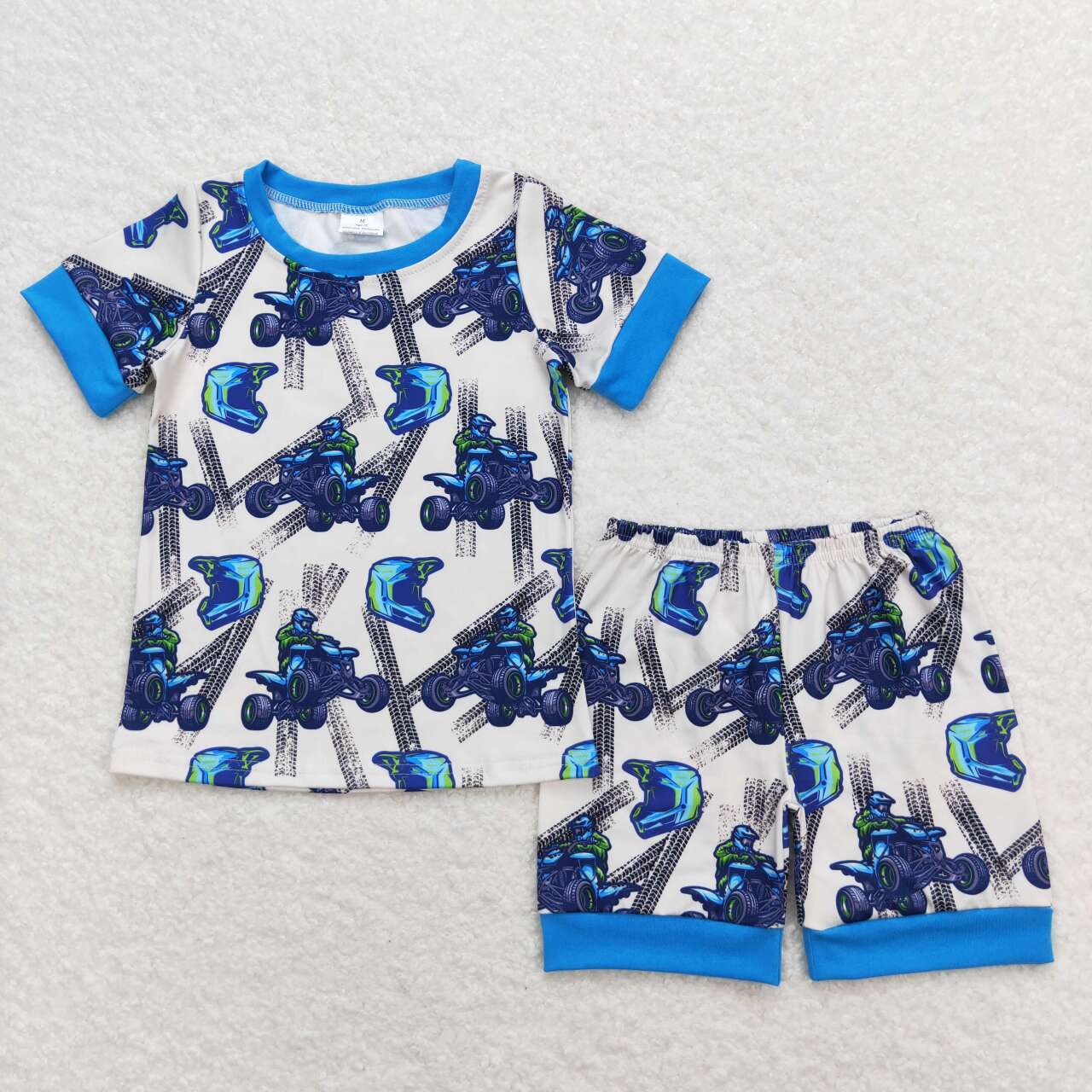 monster truck baby boy summer pajama set