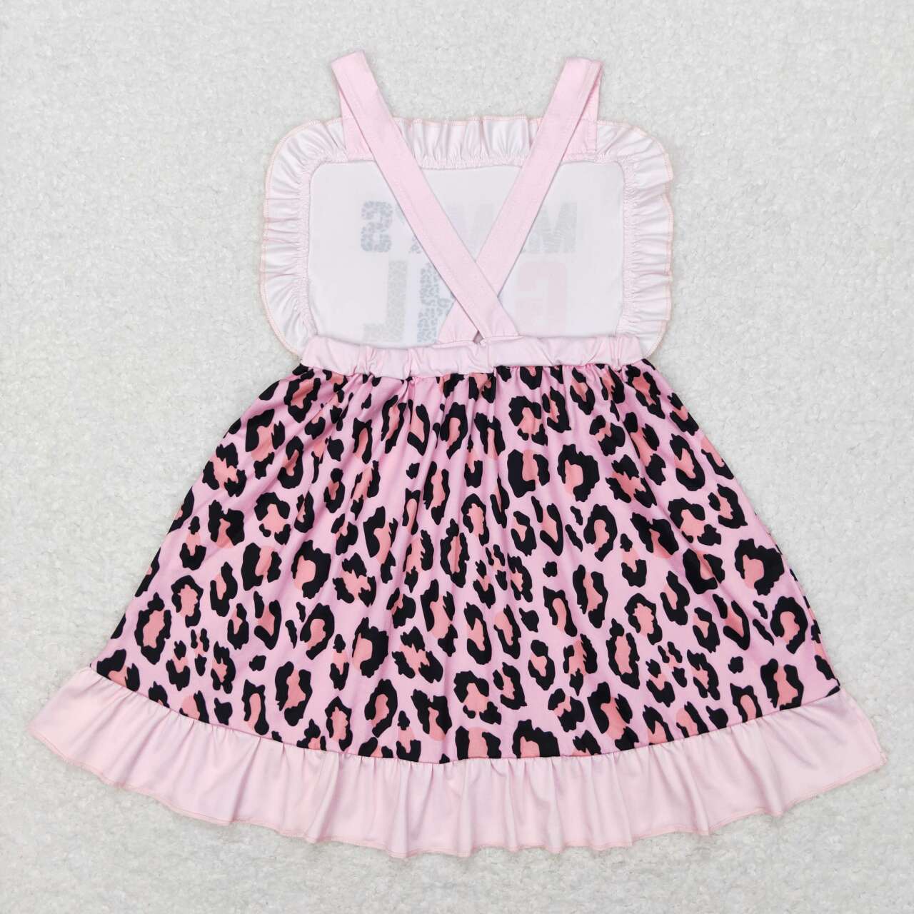 mama's girl pink leopard strap cross back dress