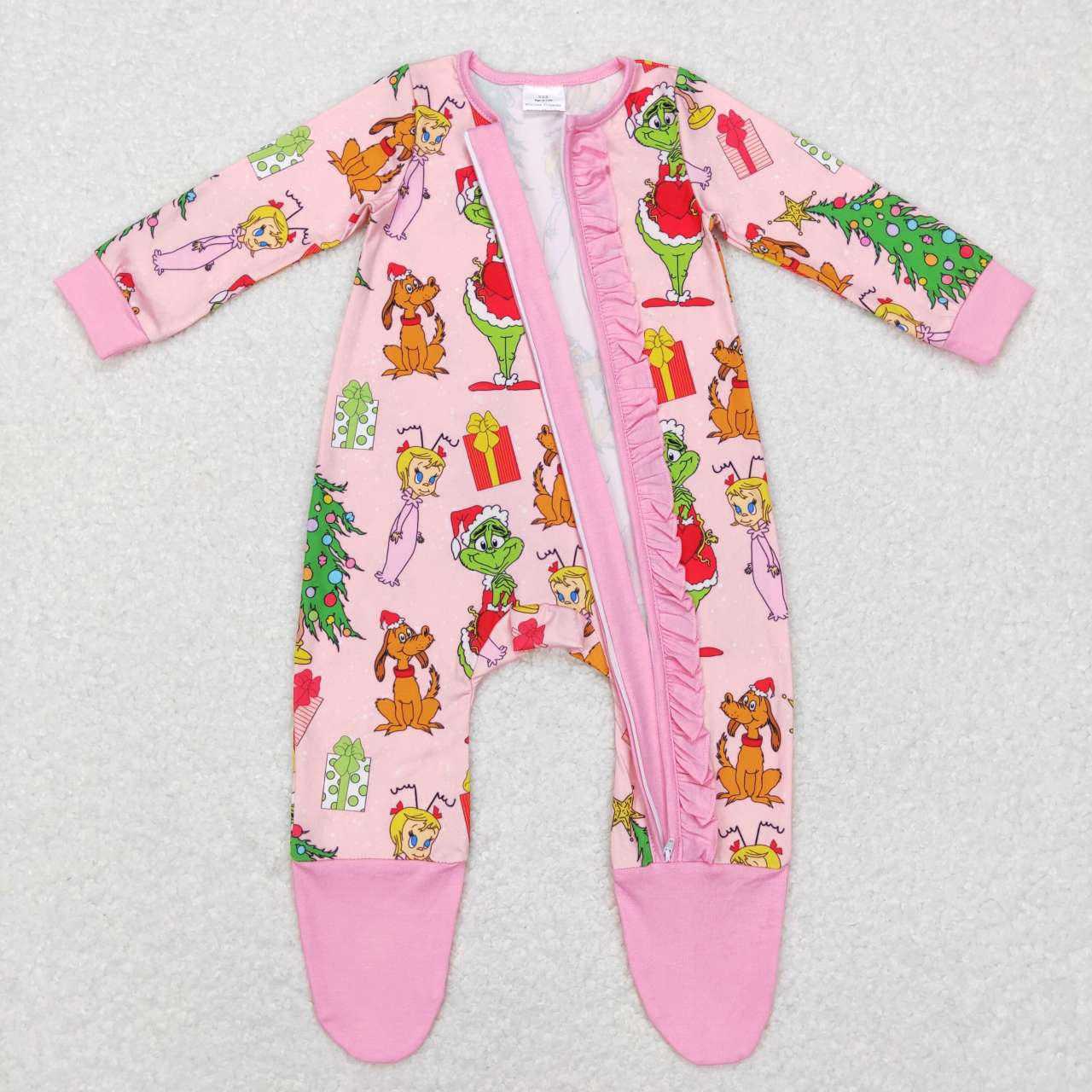 christmas gift baby girl zipper sleeper