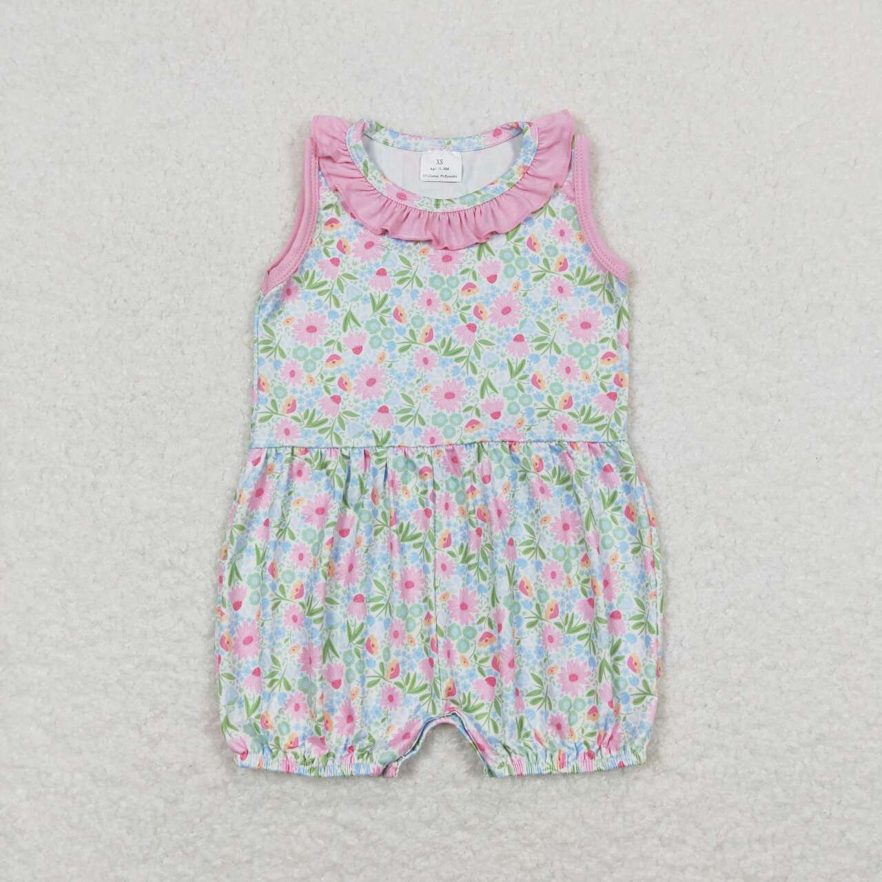 baby girl sleeveless pretty flower romper