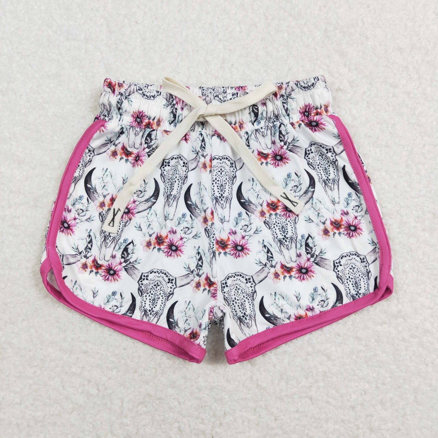 girl 1pc skull floral shorts