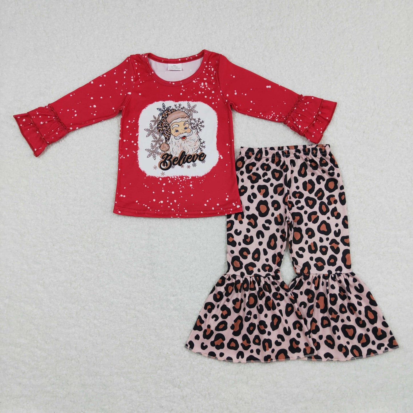 santa believe girls christmas bells set