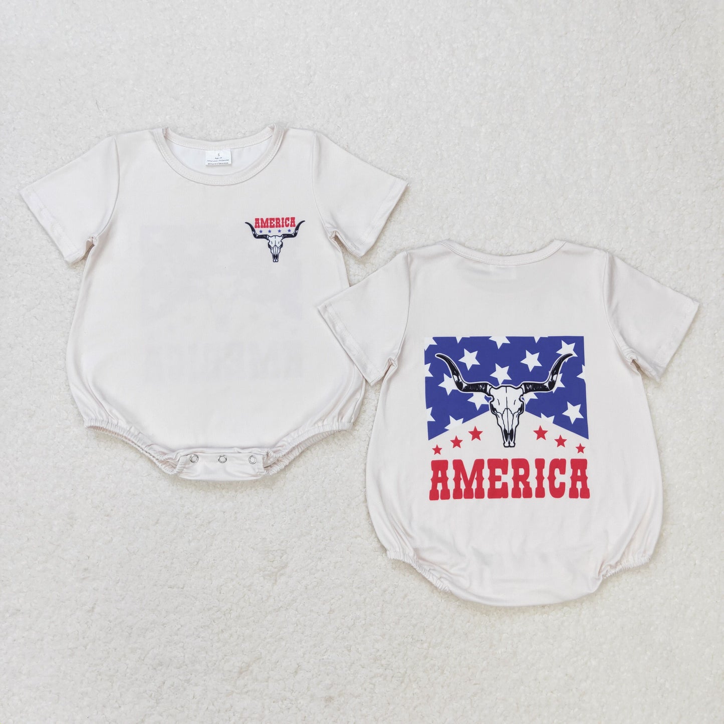 America skull baby patriotic playwear