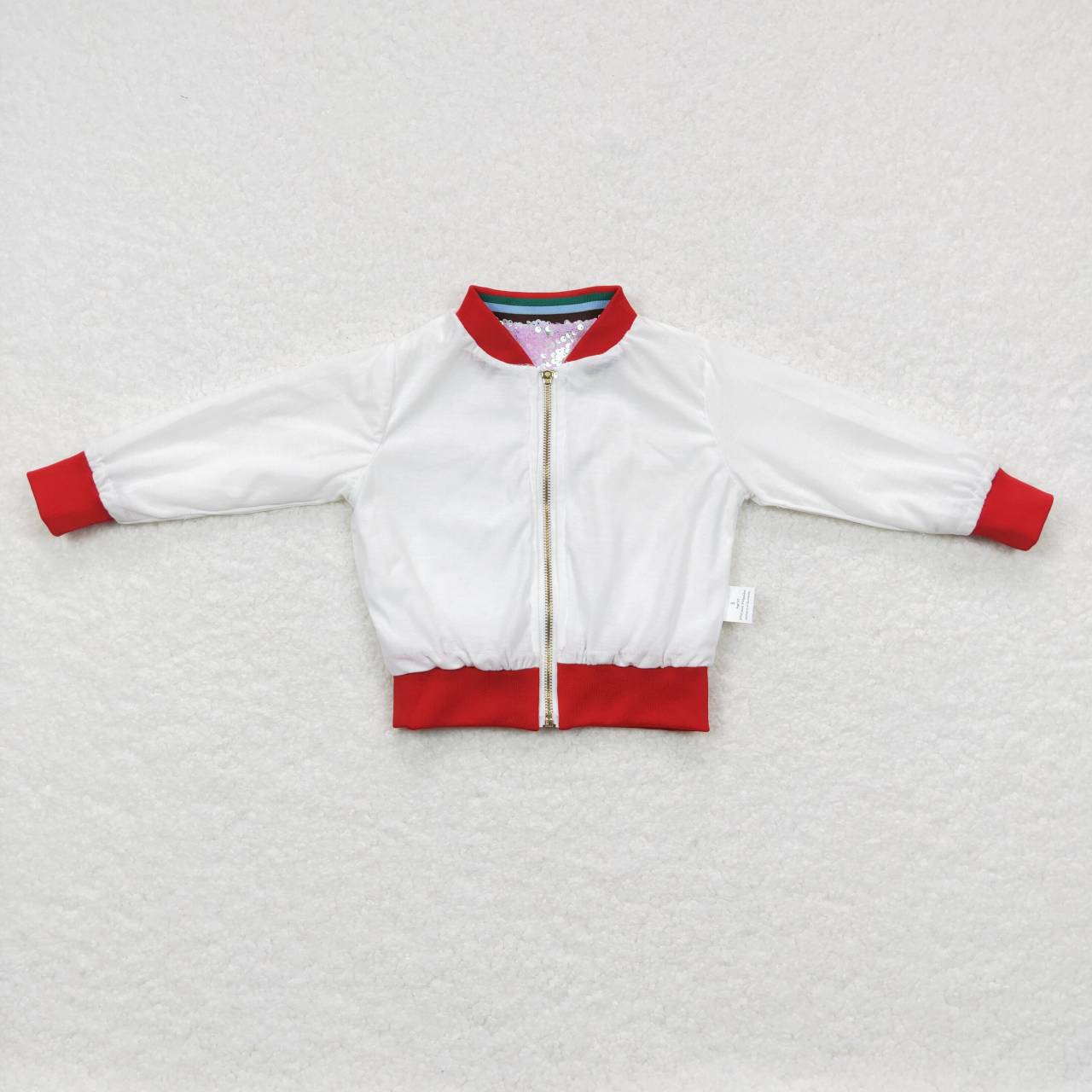 girls shinny zip sequins jacket