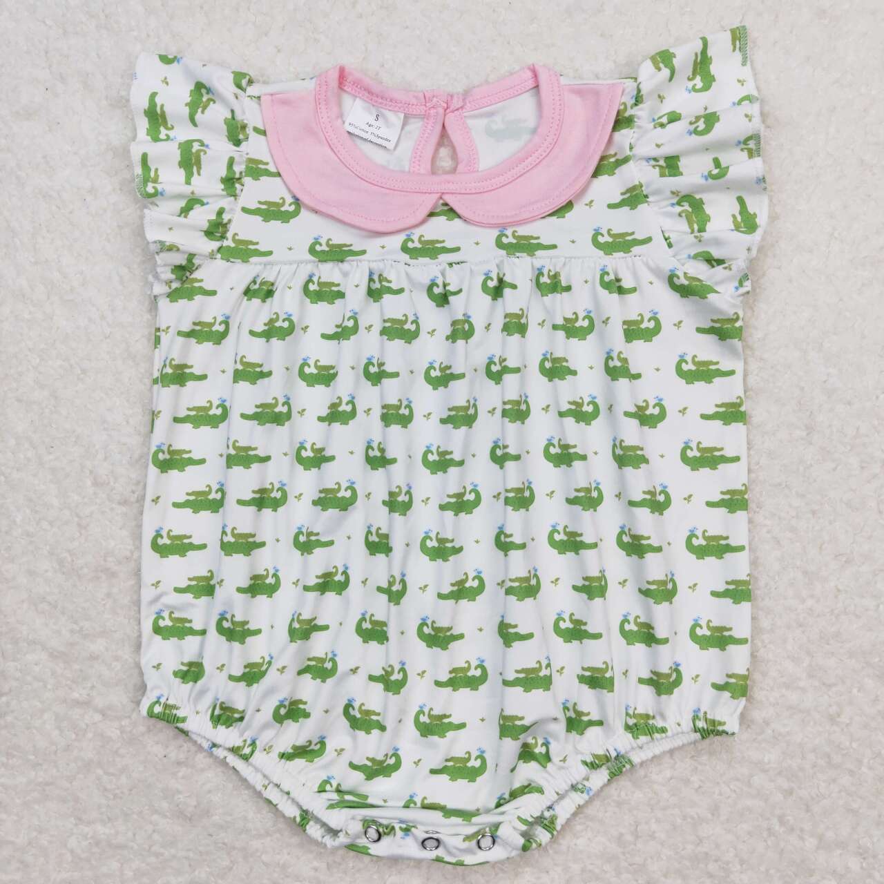 peter pan collar crocodile bodysuit