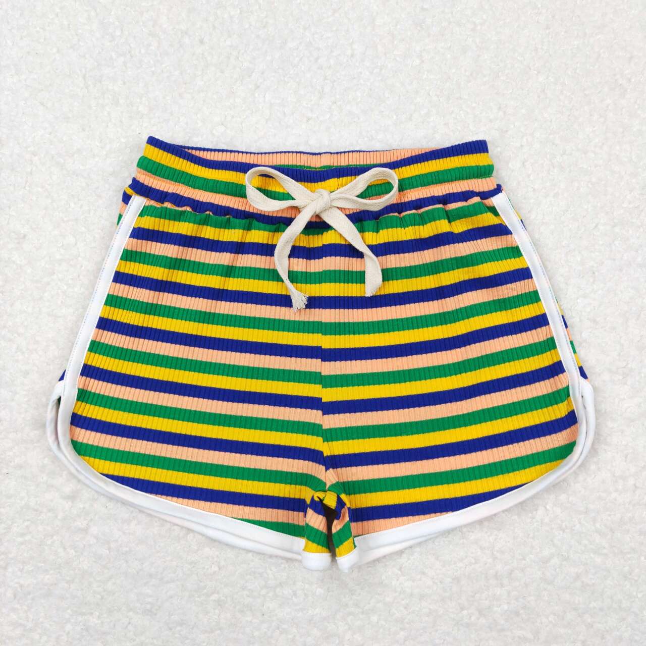 colorful striped girls summer shorts