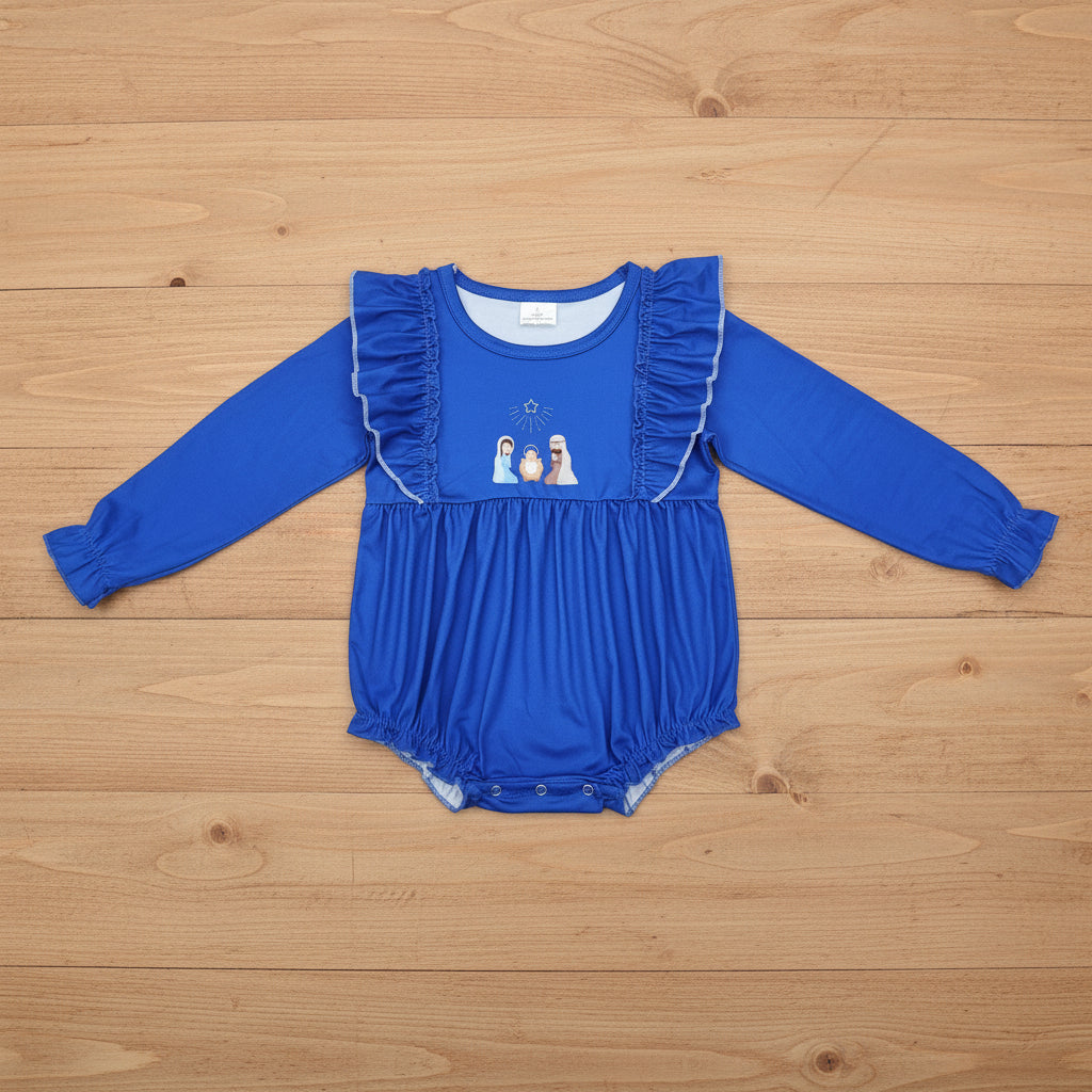 royal blue ruffle nativity bubble