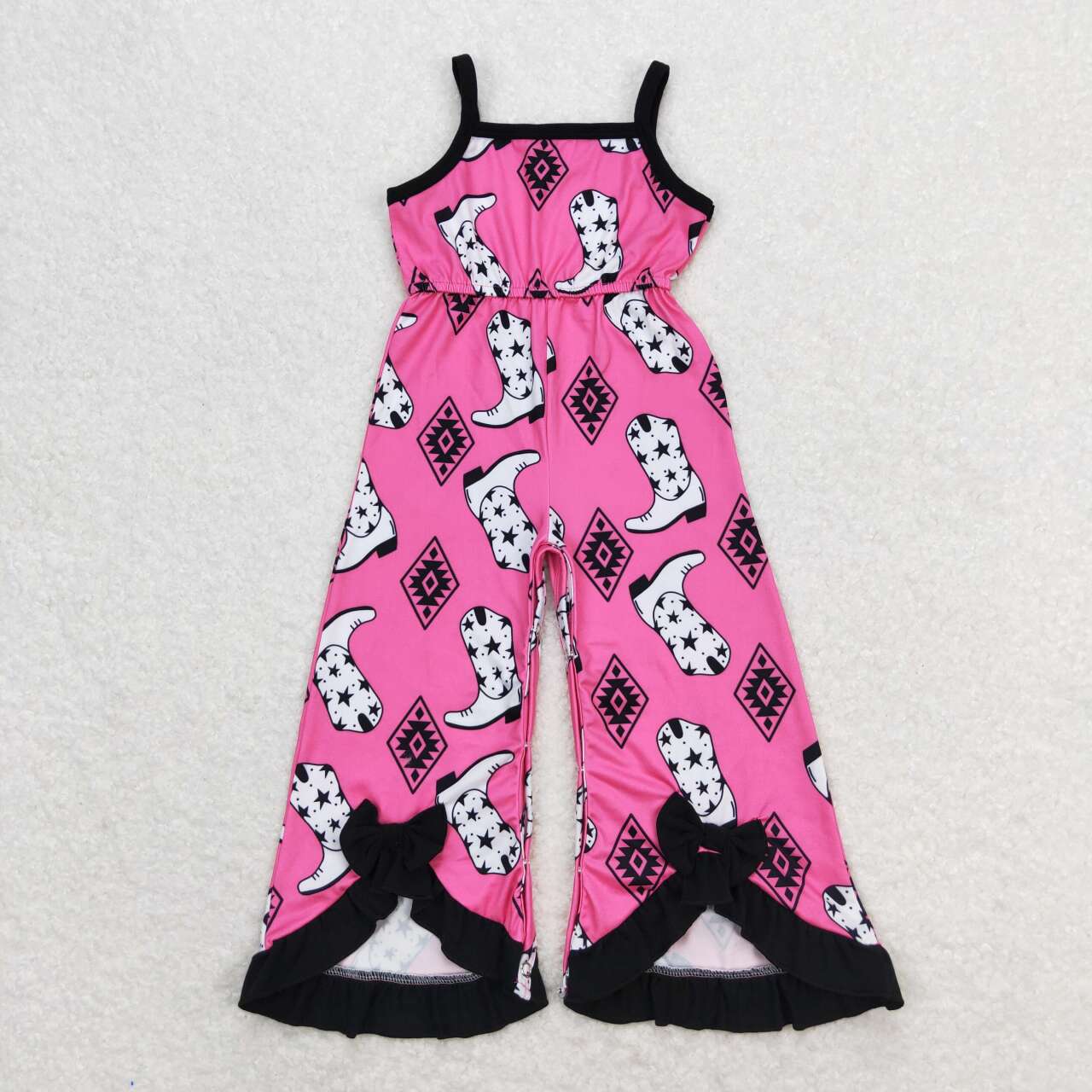 cowgirl boots bow bottom jumpsuit