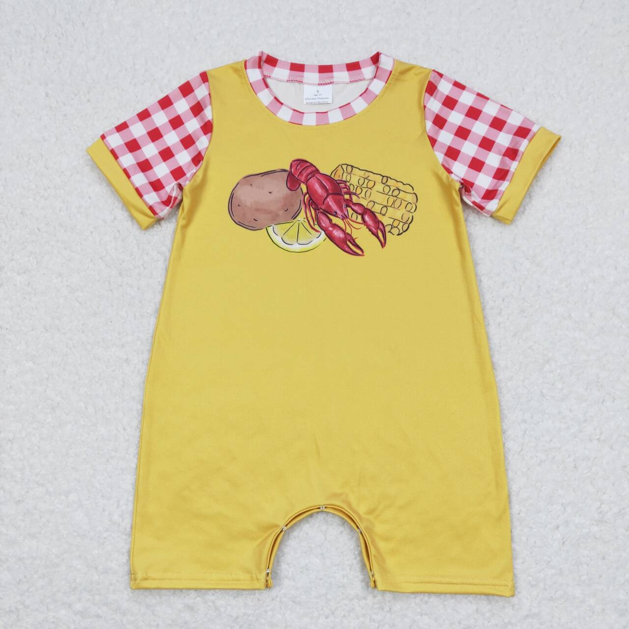 baby boy crawfish boil romper
