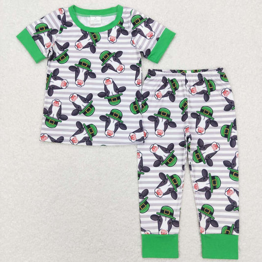 boy short sleeve st patrick milk cow pajama