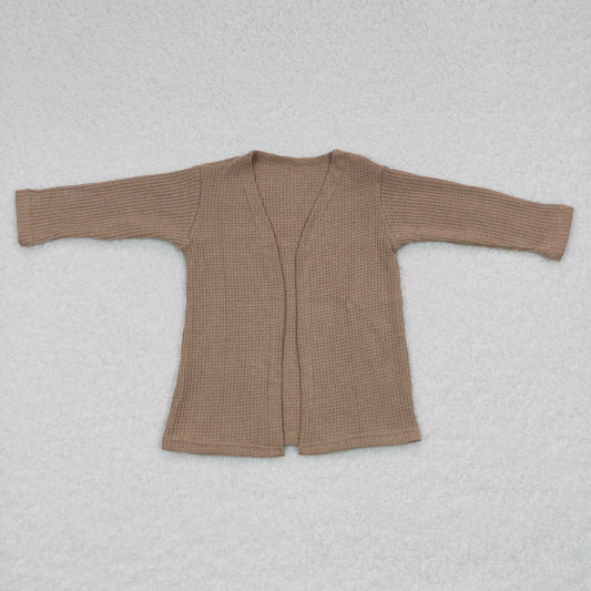 Khaki Waffle cotton cardigan