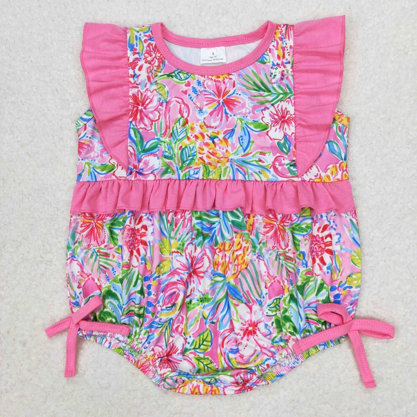 watercolor flower ruffle bubble girl