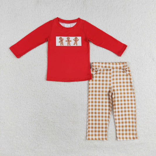 gingerbread print boys Christmas outfit