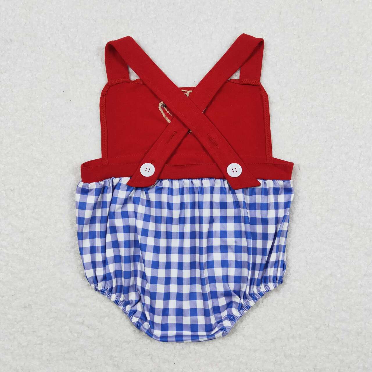 baseball embroidery cross back bubble baby clothes