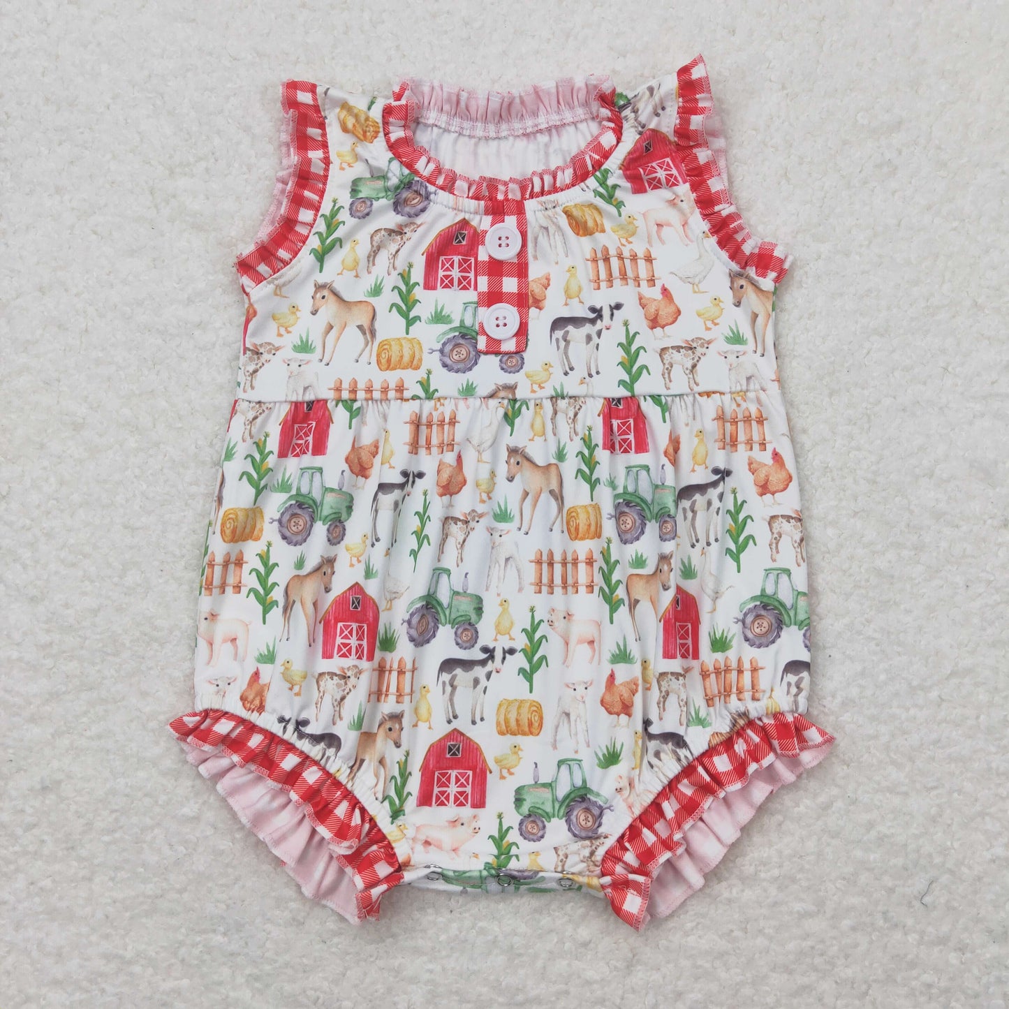 farm life baby girl romper