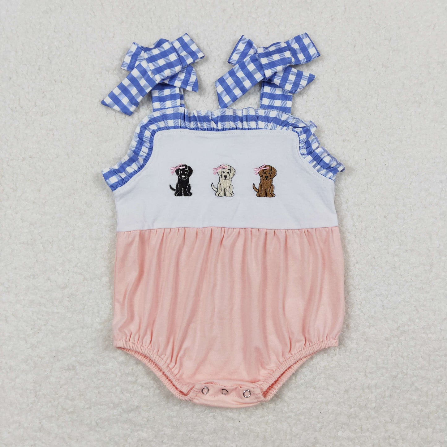 baby clothing dog embroidery tie stap bubble