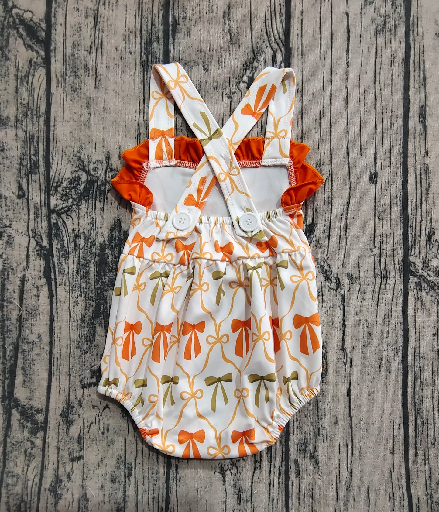 orange bow coquette cross back bubble