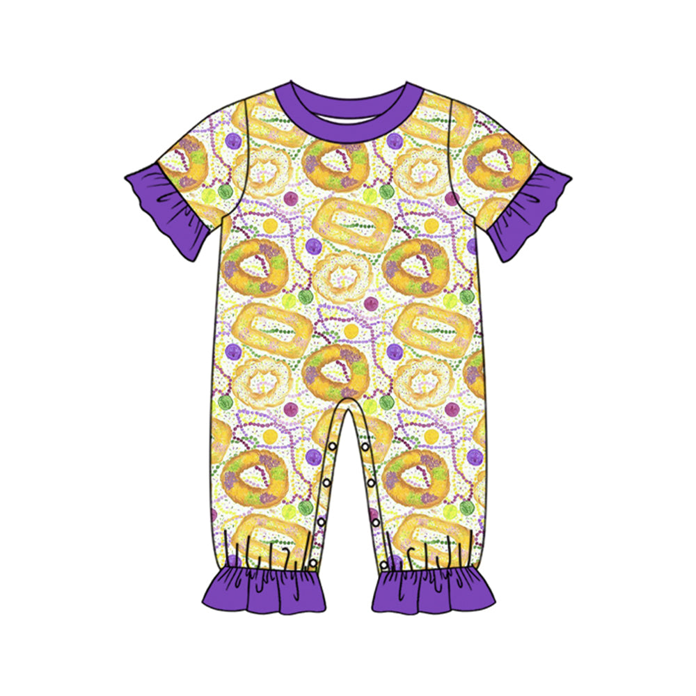 Pre order mardi gras girl romper