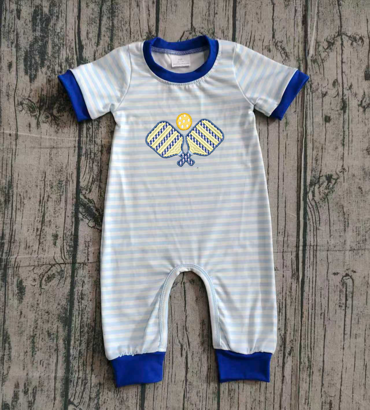 Pre order tennis boy romper (do embroidery)