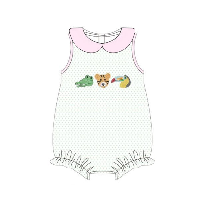 Pre order zoo animal baby girl romper