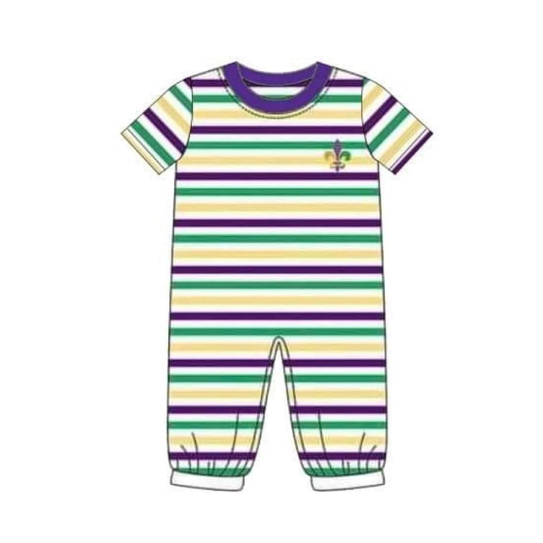 Pre order mardi gras boy romper