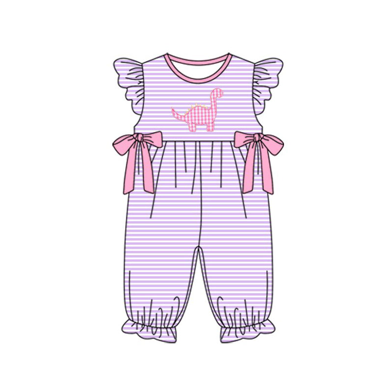 Pre order stripes dinosaur romper