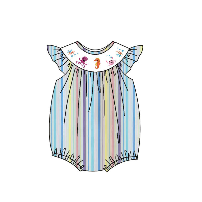 Pre order colorful stripes ocen animal bubble