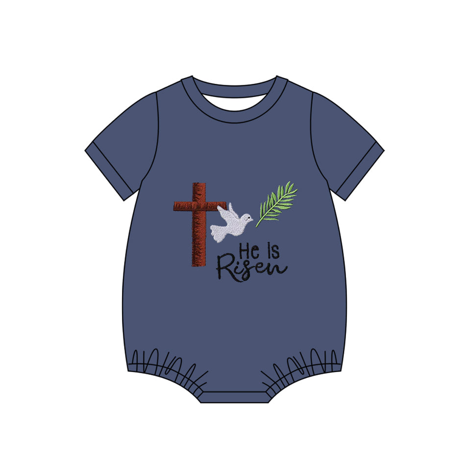 Pre order he is risen short sleeve romper