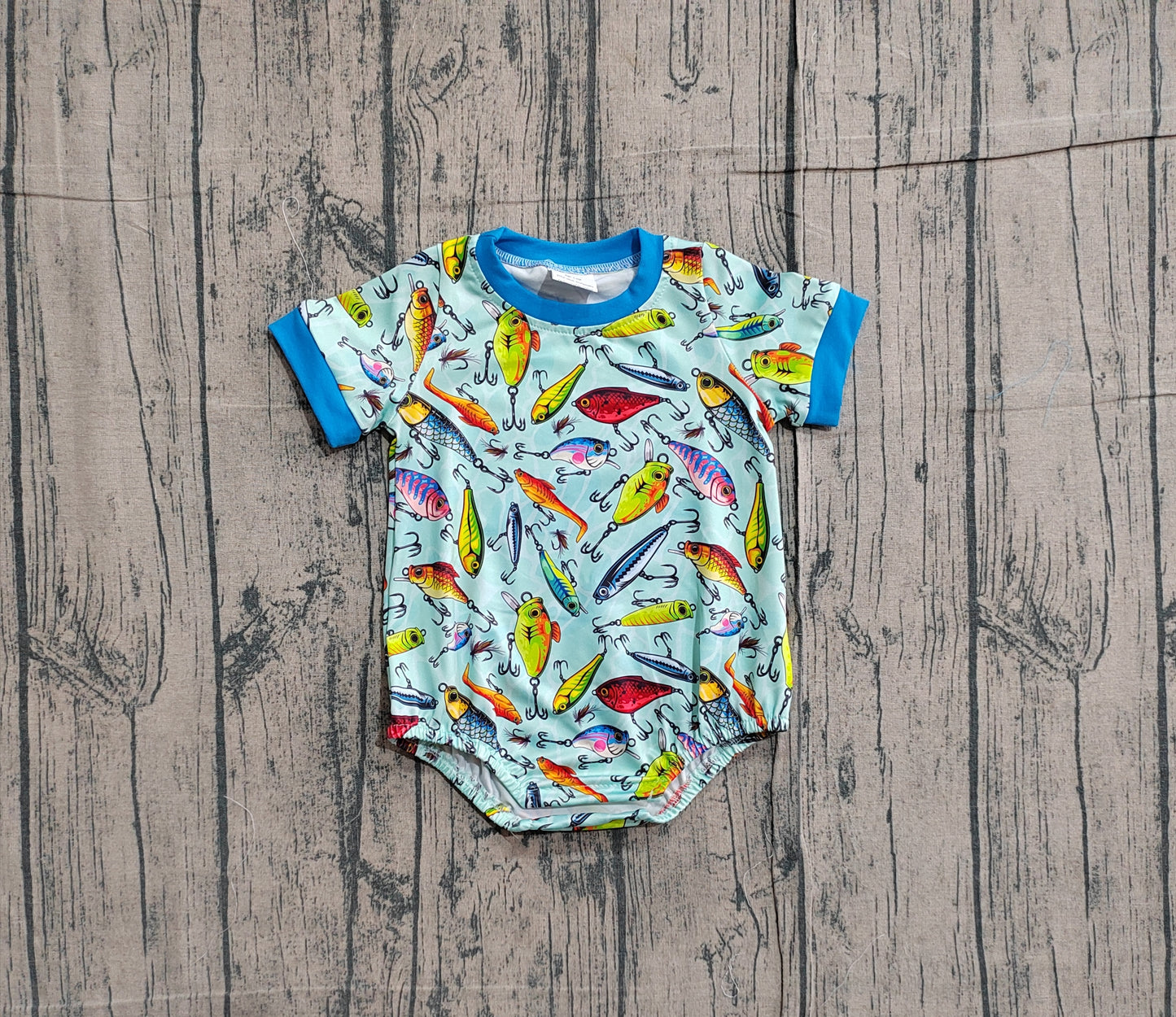 Pre order fish hook print baby bubble