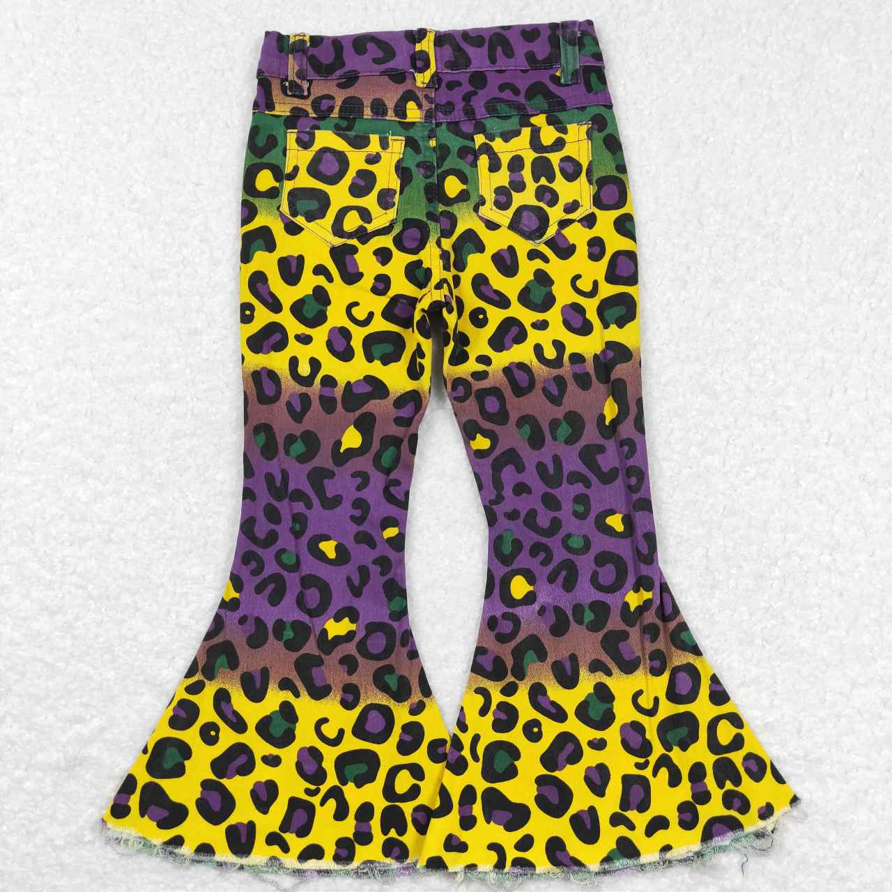 girl madi gras purple green yellow leopard jeans