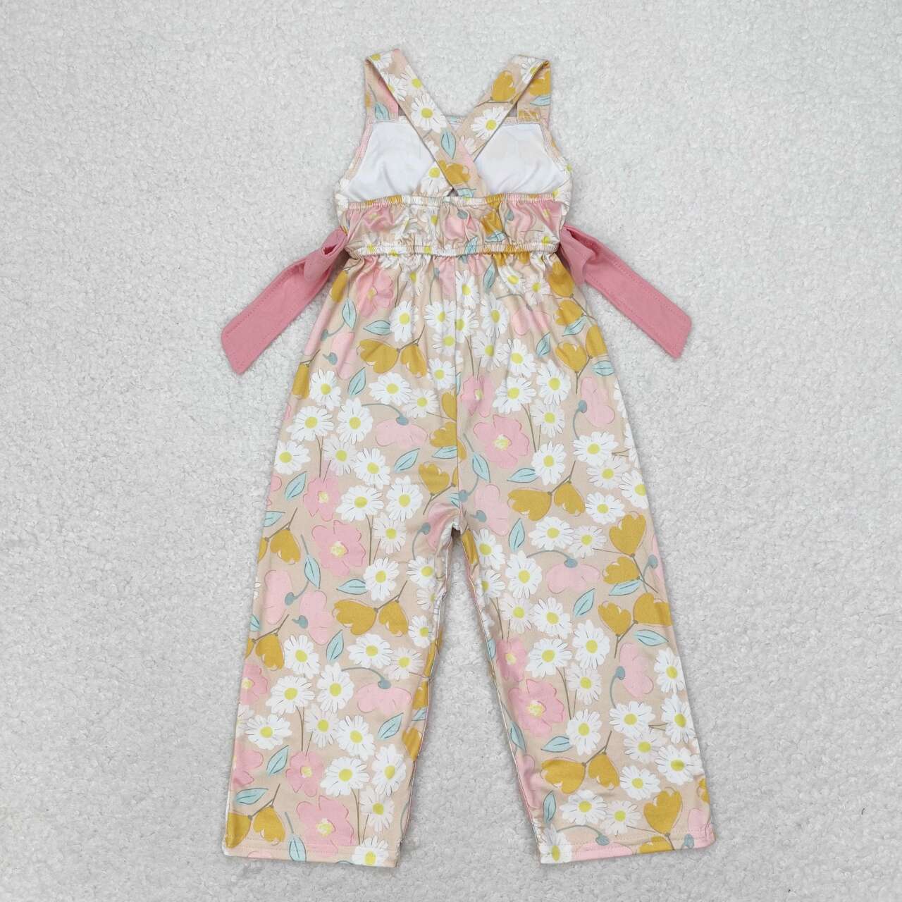 Straps floral daisy kids girls jumpsuit