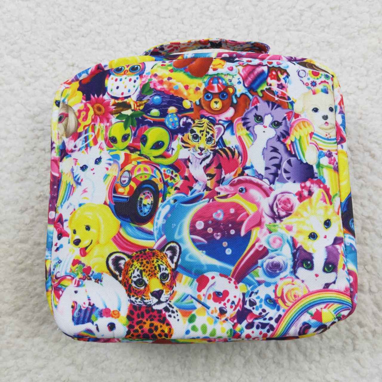 cartoon print gingham meal box