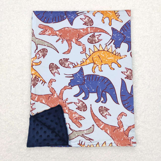 kids dinosaur print minky blanket