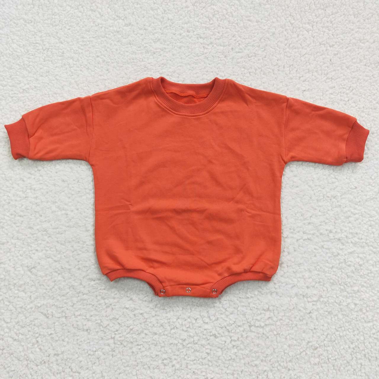 solid color rust red cotton toddler romper bodysuit