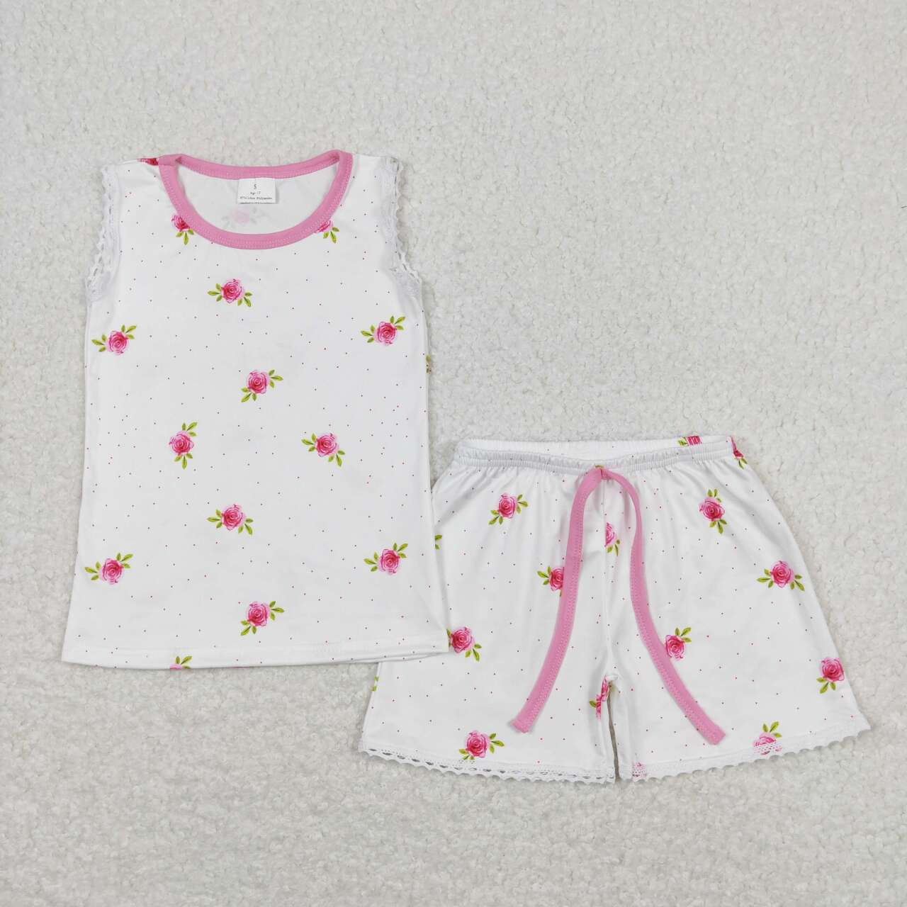 toddler girl clothing summer floral tank shorts set white