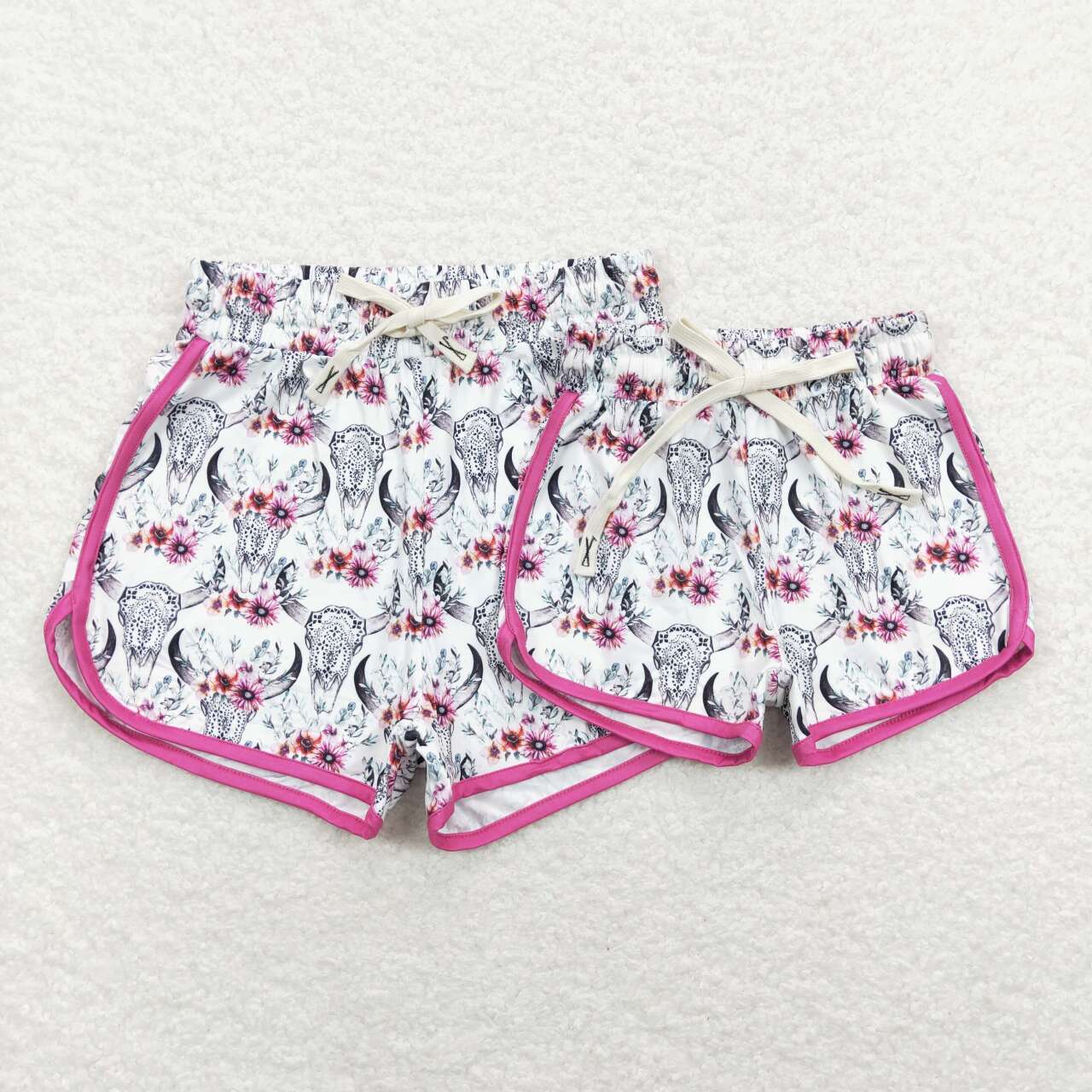 girl 1pc skull floral shorts