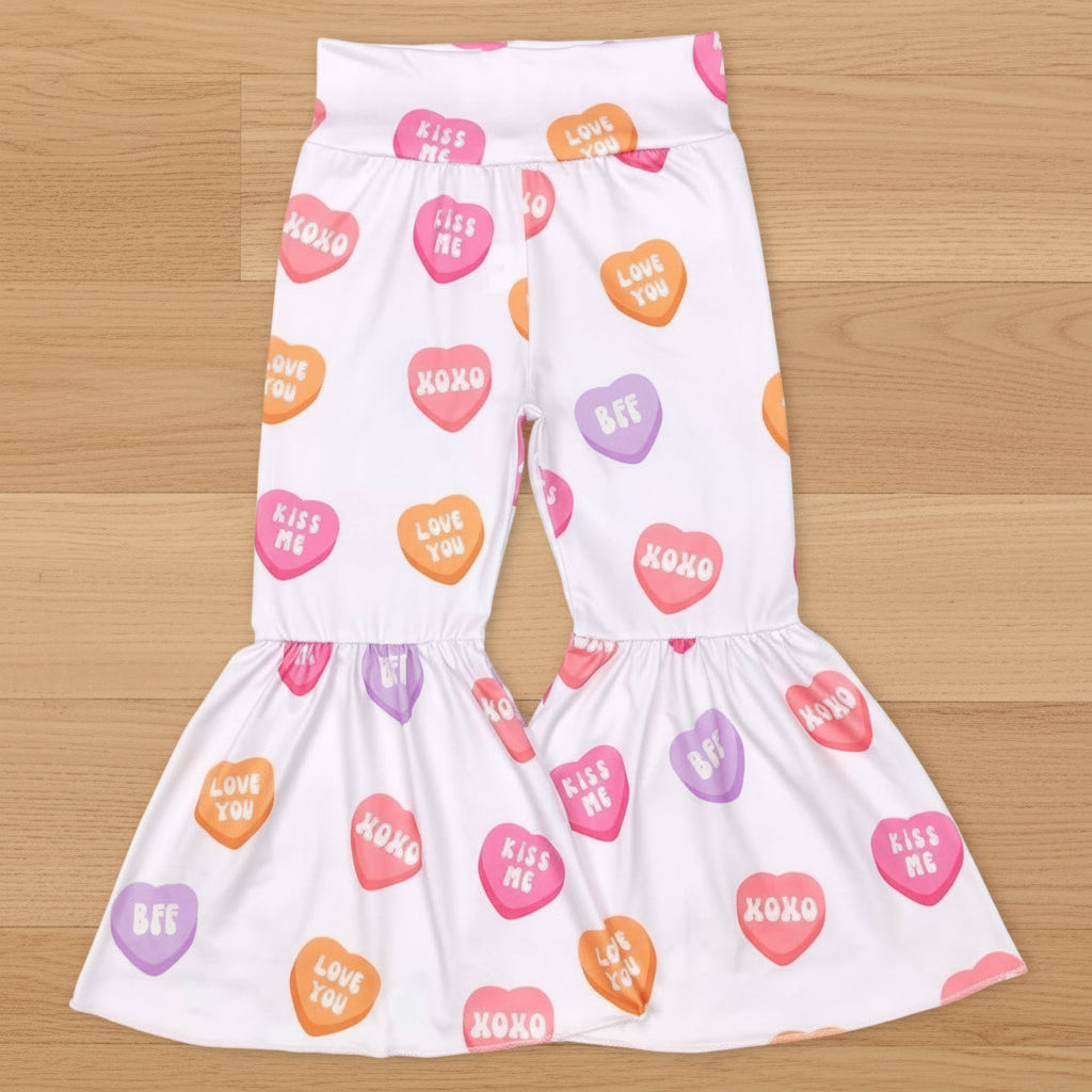 valentine candy bell bottom flare pants girl clothing