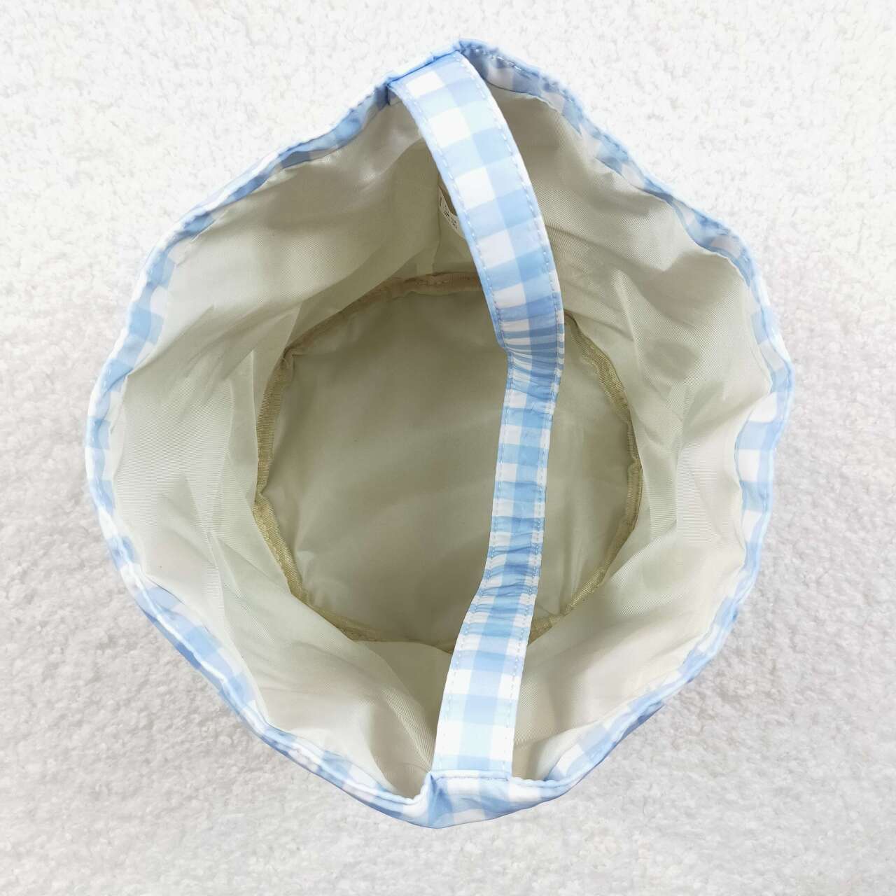 kids boys easter light blue plaid bunny basket