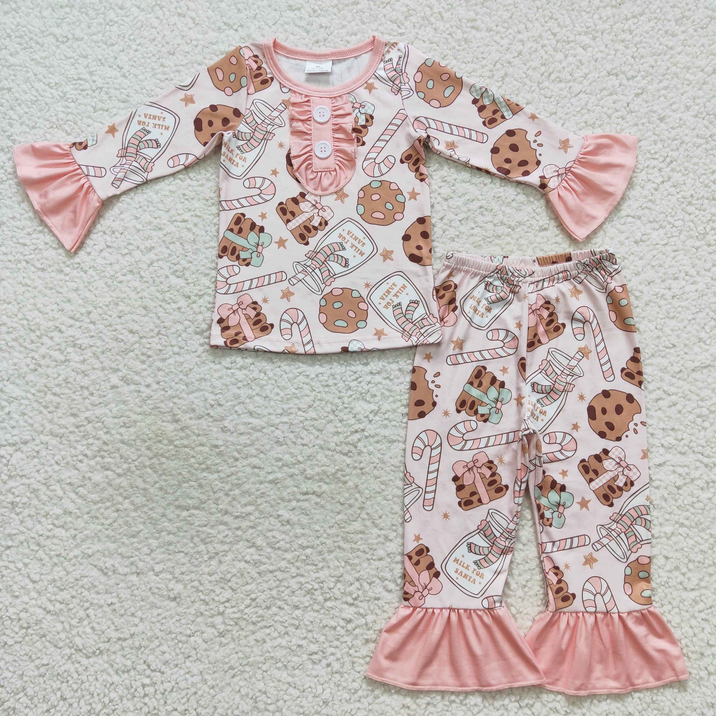 pink christmas cookie girls pajama