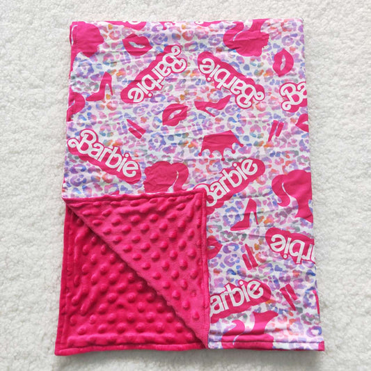 Hot pink barbie minky blanket