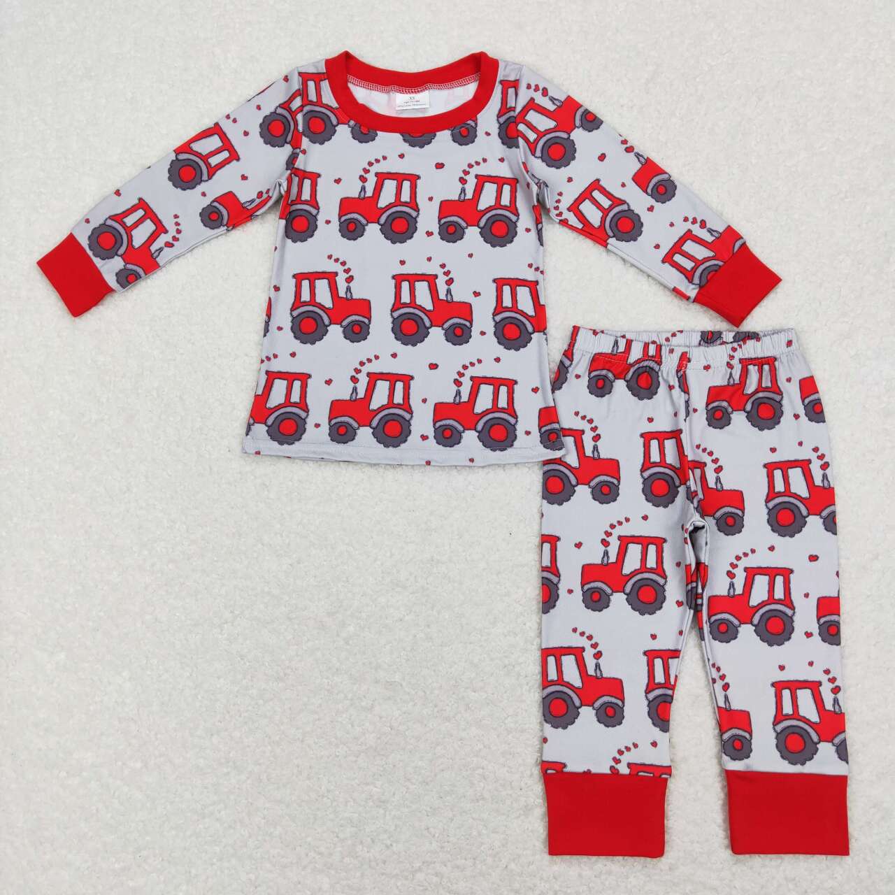 kids valentine's day heart tractor pajama
