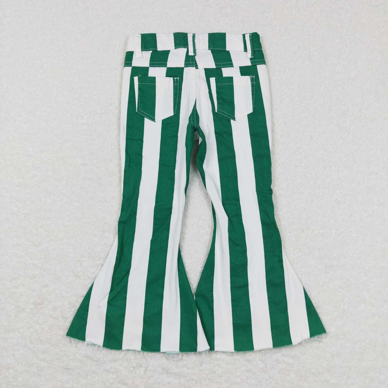 green striped denim flare bottom jeans girls clothes