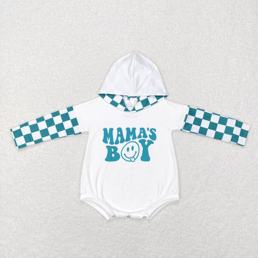 mama's boy checkered hoodie romper