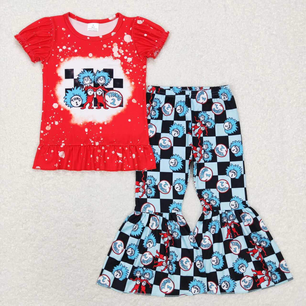 Dr seuss bell bottom pants set girls clothes