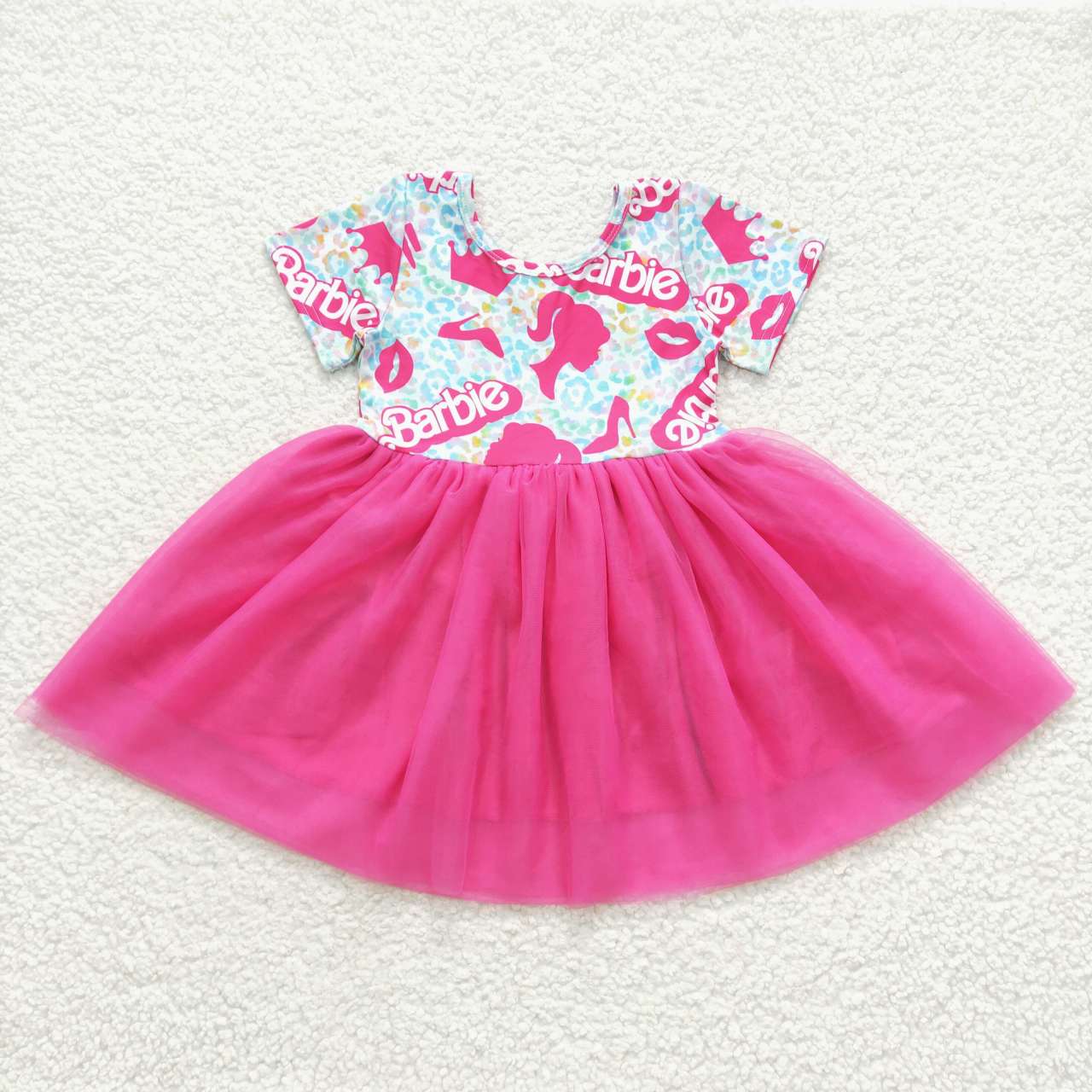 Short Sleeve Hot Pink Barbie Tutu Dress Minisoulboutiqueclothing