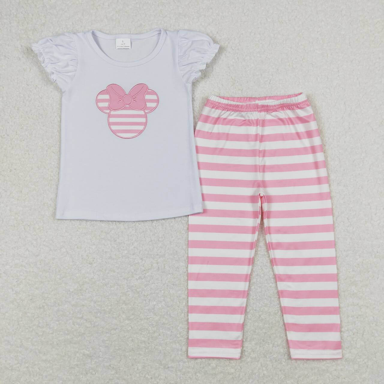 cartoon embroidery legging set girls clothes set