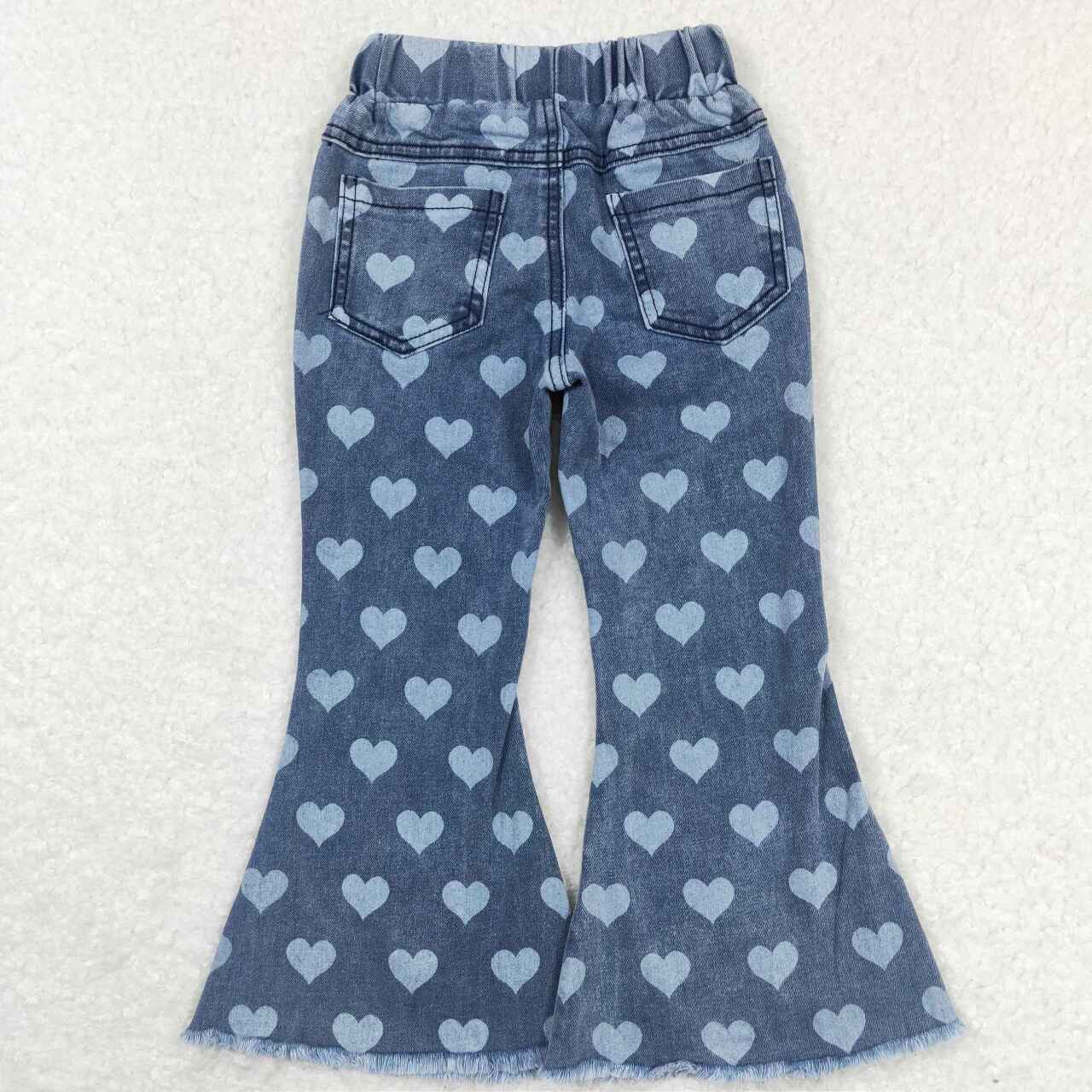 girl valentine'sa day heart print jeans