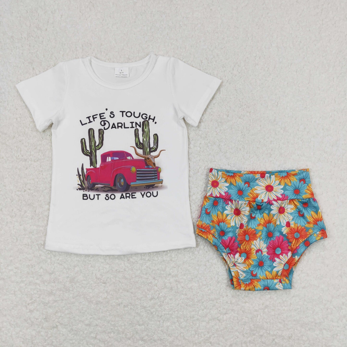 life's tough darling baby girl bummie set