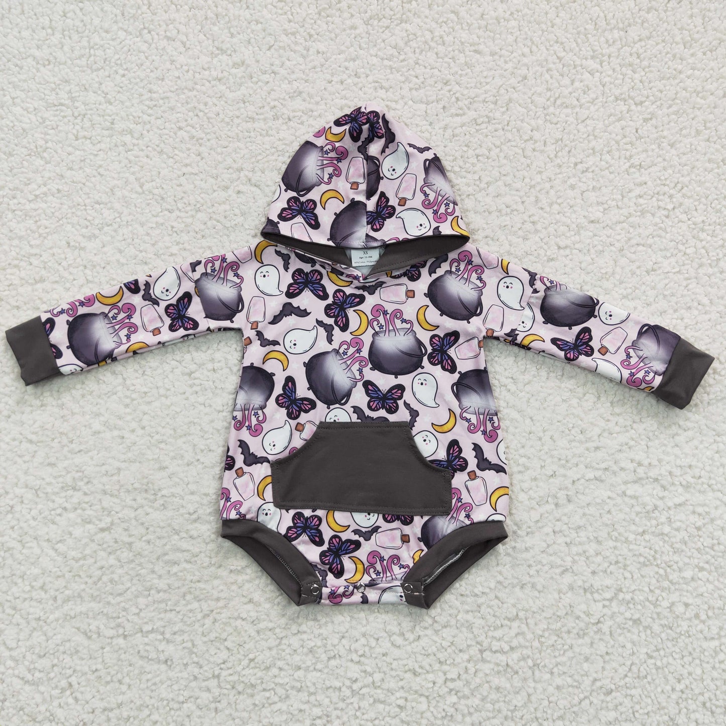 halloween magic potion infant baby hoodie romper