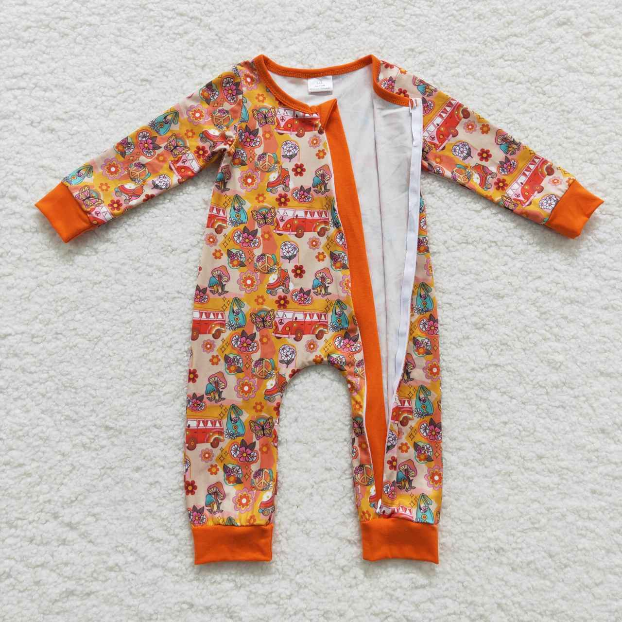 happy fall baby sleeper zipper PJs